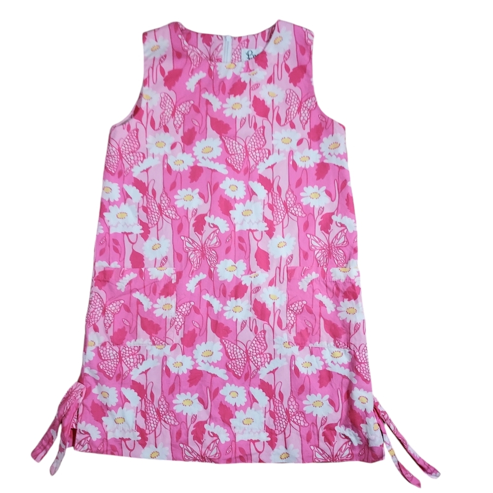 Lilly Pulitzer girls pink butterfly daisy dress 7